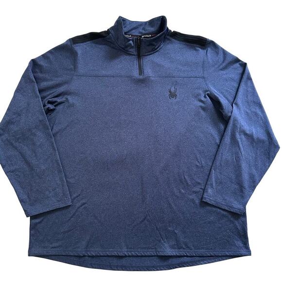 NWOT Spyder Performance 1/4 Zip Pullover Mens Blue Large - Picture 1 of 7